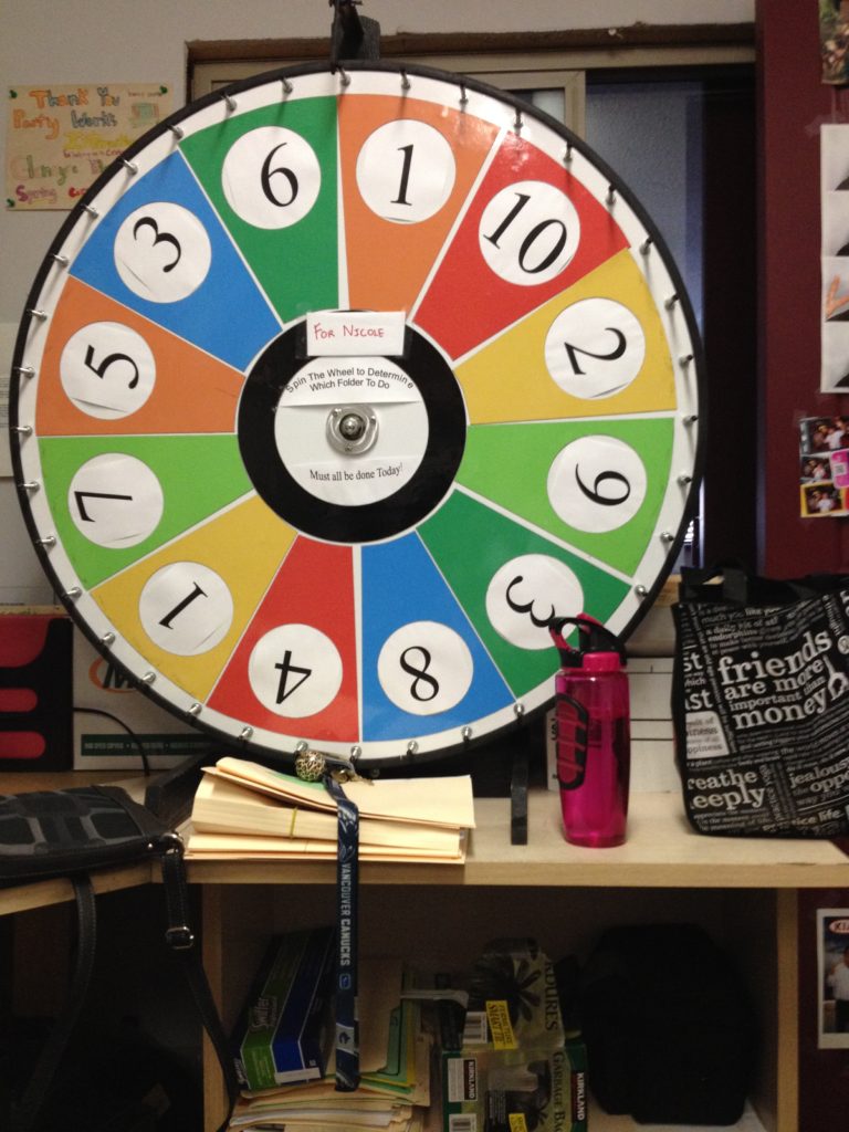 money wheel game at restaurant